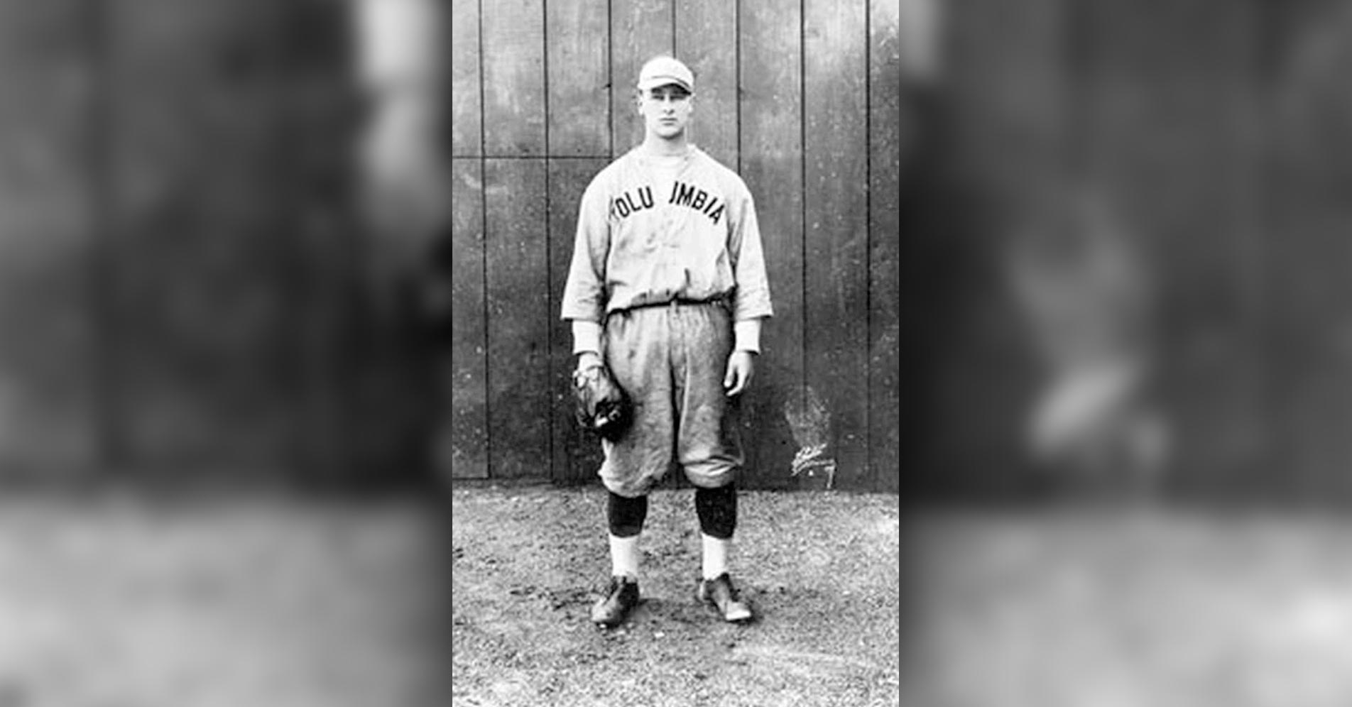 Lou Gehrig in his Columbia University uniform.